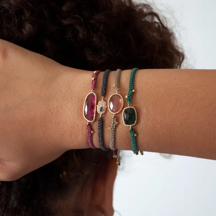 Light Pink Tourmaline Macrame Bracelet Vivien Frank Designs Bracelets