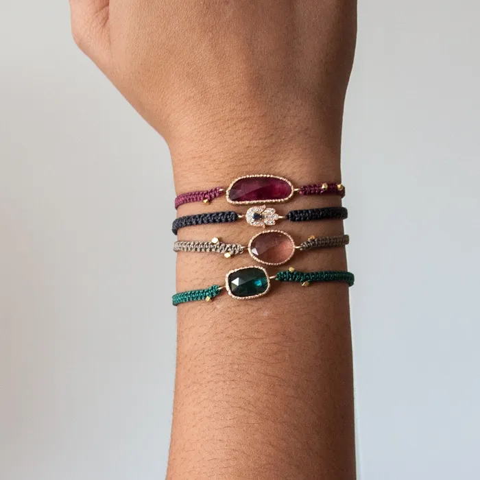 Light Pink Tourmaline Macrame Bracelet Vivien Frank Designs Bracelets