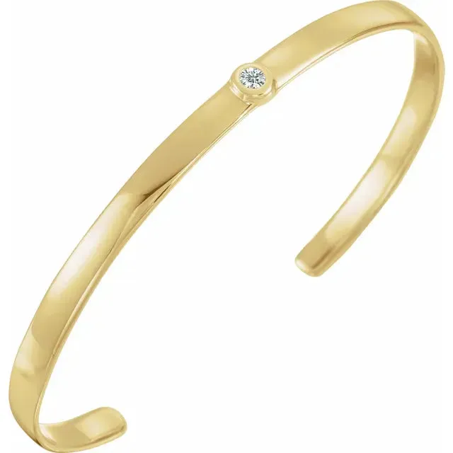 Love Me BezelSet Natural Diamond 6 Cuff Bracelet Solid 14K Yellow White Rose Gold or Silver Storyteller by Vintage Magnality Bracelets Love Me BezelSet Natural Diamond 6 Cuff Bracelet Solid 14K Yellow White Rose Gold or Silver Storyteller by Vintage Magnality Bracelets