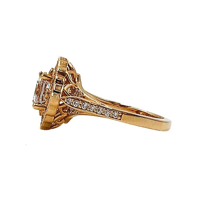 Lumiar 15 CTTW rose gold diamond ring 100CT center princess cut diamond Crown Jewels Coin Rings