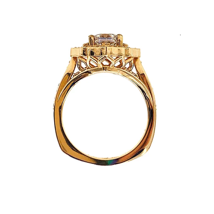 Lumiar 15 CTTW rose gold diamond ring 100CT center princess cut diamond Crown Jewels Coin Rings