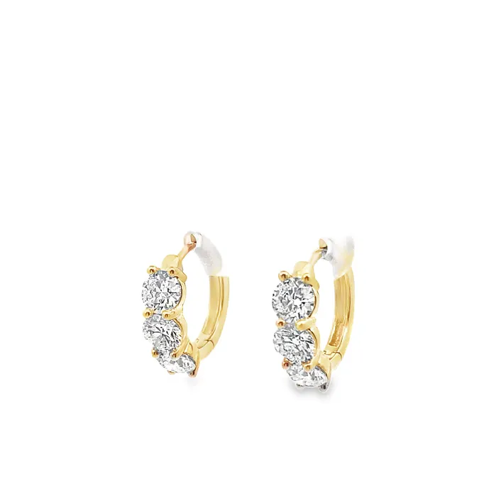 MALAKAN DIAMOND CO Earrings 14K Yellow Gold 290ctw Huggie Style Lab Grown Diamond Earrings MALAKAN DIAMOND CO Earrings 14K Yellow Gold 290ctw Huggie Style Lab Grown Diamond Earrings