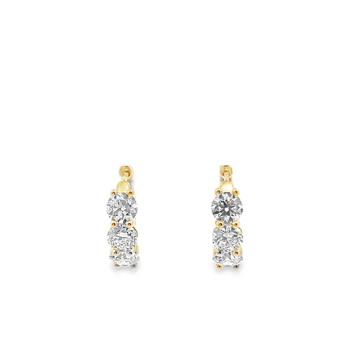 MALAKAN DIAMOND CO Earrings 14K Yellow Gold 290ctw Huggie Style Lab Grown Diamond Earrings MALAKAN DIAMOND CO Earrings 14K Yellow Gold 290ctw Huggie Style Lab Grown Diamond Earrings