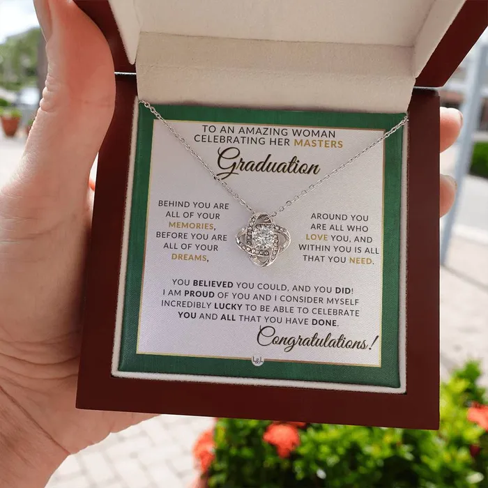 Masters Graduation Gift Idea For Her Beautiful Womans Pendant Necklace Sentimental Keepsake Message ShineOn Fulfillment Necklaces