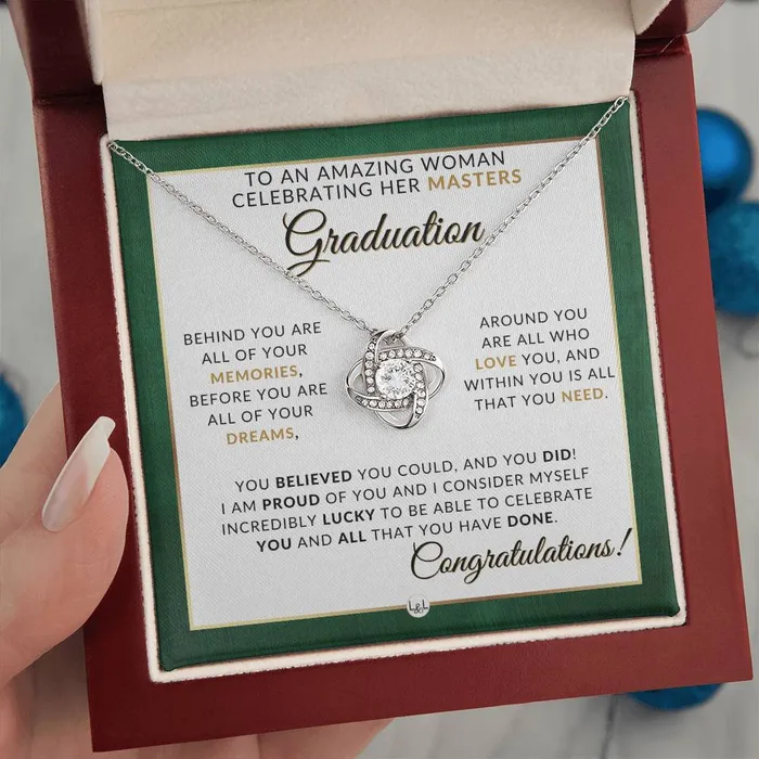 Masters Graduation Gift Idea For Her Beautiful Womans Pendant Necklace Sentimental Keepsake Message ShineOn Fulfillment Necklaces