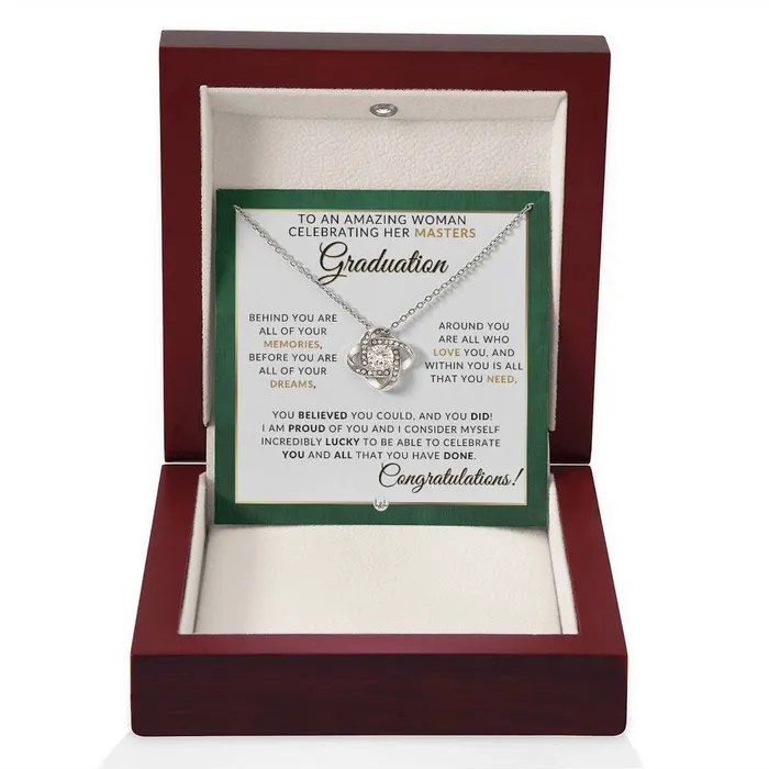 Masters Graduation Gift Idea For Her Beautiful Womans Pendant Necklace Sentimental Keepsake Message ShineOn Fulfillment Necklaces