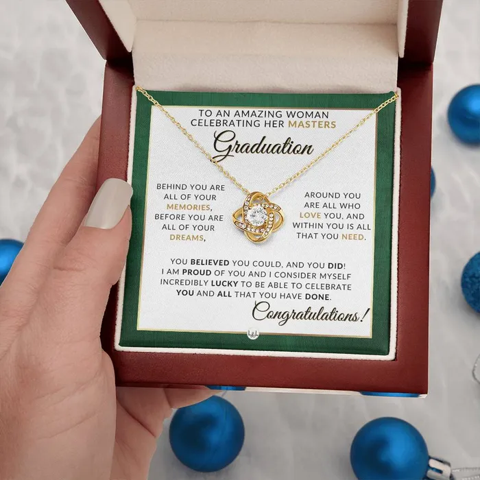 Masters Graduation Gift Idea For Her Beautiful Womans Pendant Necklace Sentimental Keepsake Message ShineOn Fulfillment Necklaces