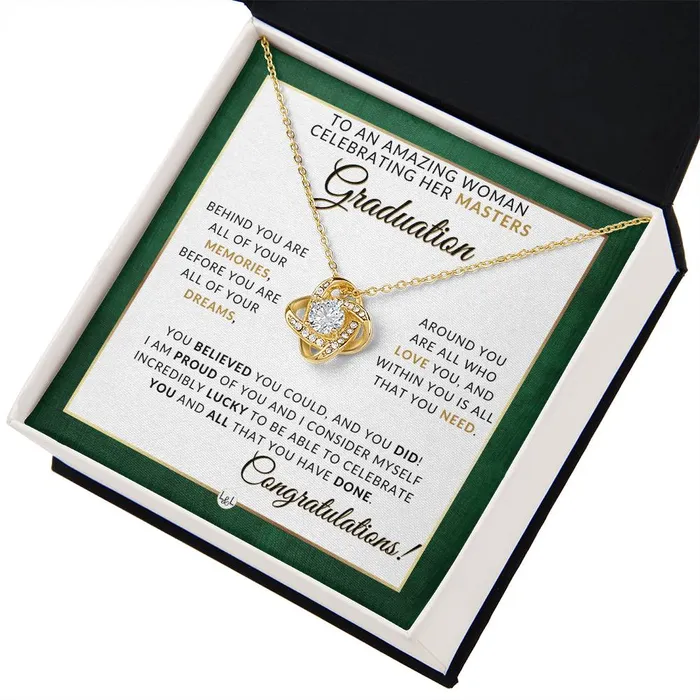 Masters Graduation Gift Idea For Her Beautiful Womans Pendant Necklace Sentimental Keepsake Message ShineOn Fulfillment Necklaces