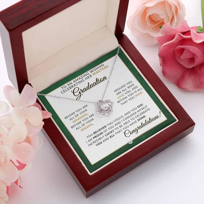 Masters Graduation Gift Idea For Her Beautiful Womans Pendant Necklace Sentimental Keepsake Message ShineOn Fulfillment Necklaces