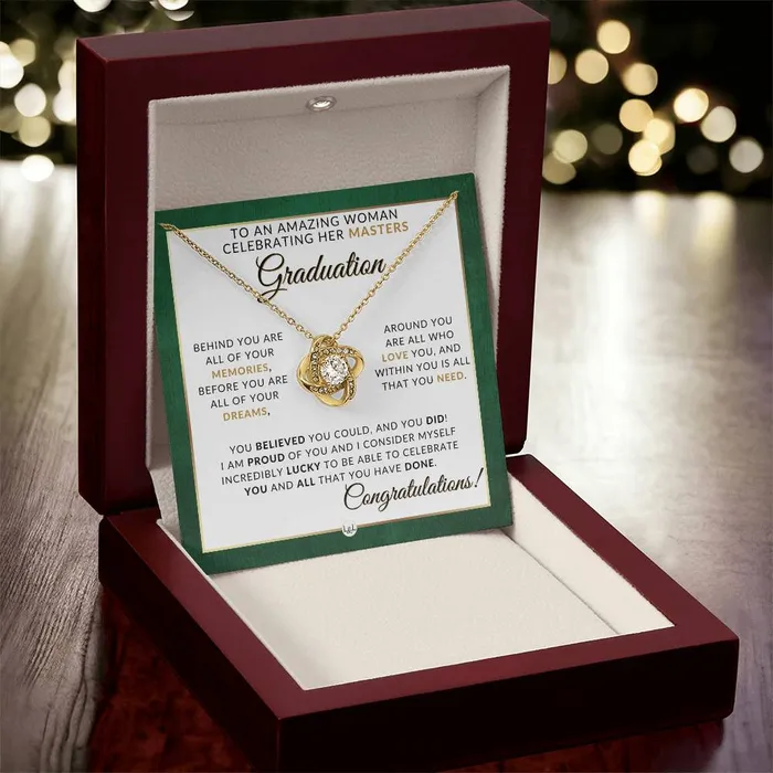 Masters Graduation Gift Idea For Her Beautiful Womans Pendant Necklace Sentimental Keepsake Message ShineOn Fulfillment Necklaces