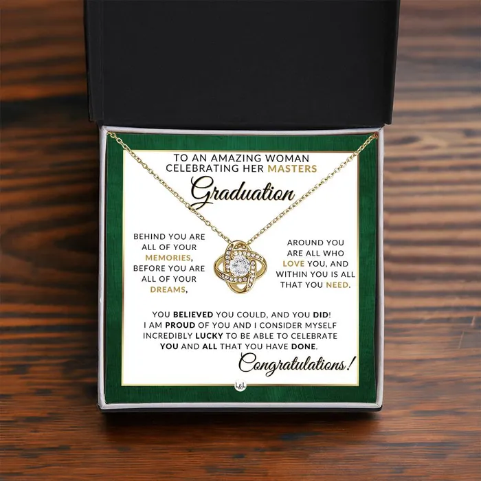 Masters Graduation Gift Idea For Her Beautiful Womans Pendant Necklace Sentimental Keepsake Message ShineOn Fulfillment Necklaces