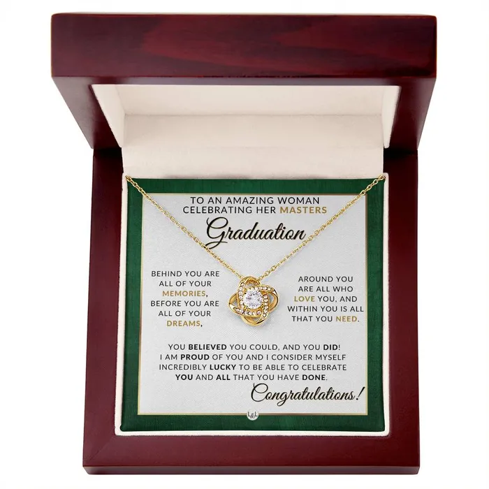Masters Graduation Gift Idea For Her Beautiful Womans Pendant Necklace Sentimental Keepsake Message ShineOn Fulfillment Necklaces