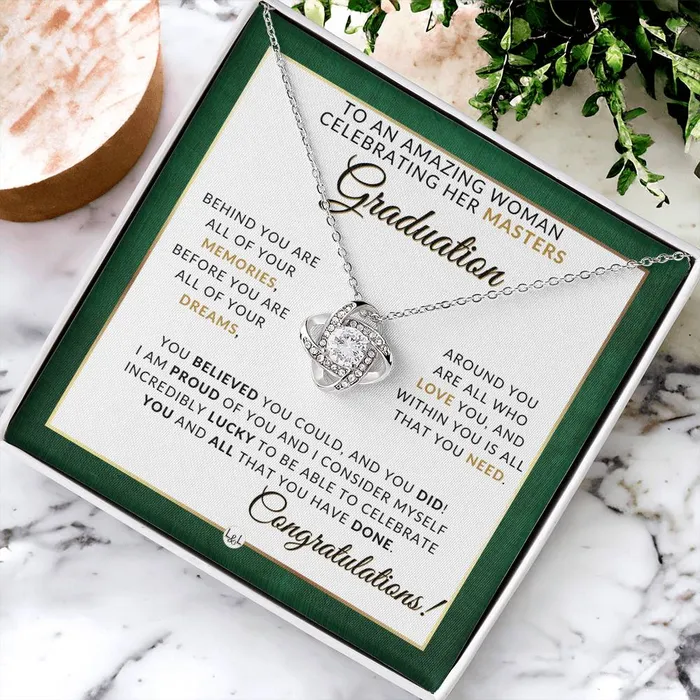 Masters Graduation Gift Idea For Her Beautiful Womans Pendant Necklace Sentimental Keepsake Message ShineOn Fulfillment Necklaces