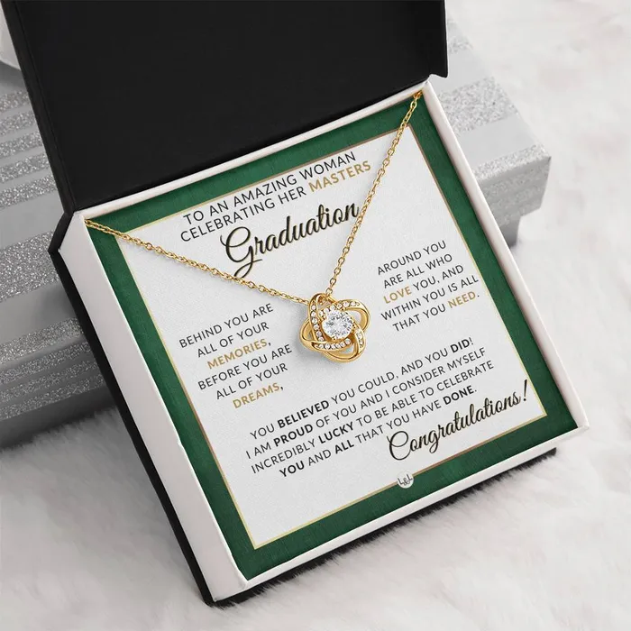 Masters Graduation Gift Idea For Her Beautiful Womans Pendant Necklace Sentimental Keepsake Message ShineOn Fulfillment Necklaces