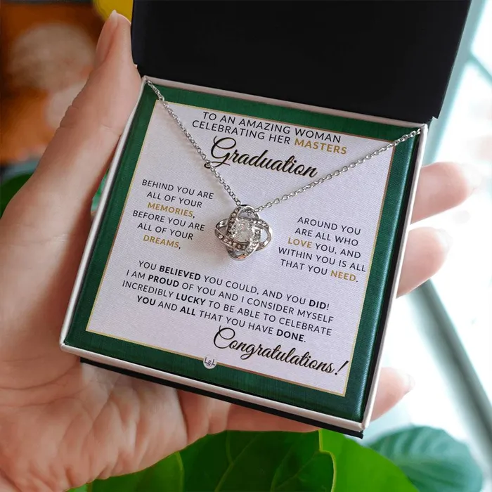Masters Graduation Gift Idea For Her Beautiful Womans Pendant Necklace Sentimental Keepsake Message ShineOn Fulfillment Necklaces