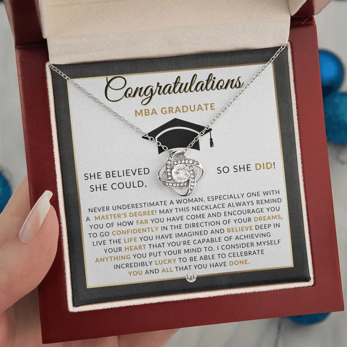 MBA Graduate Gift For Her Meaningful Milestone Necklace 2024 Masters in Business Graduation Gift For Her ShineOn Fulfillment Necklaces