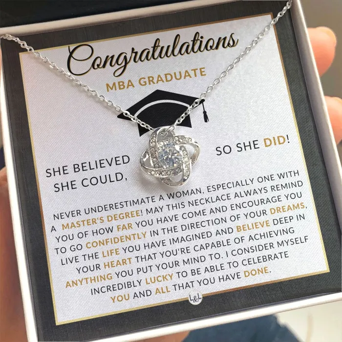 MBA Graduate Gift For Her Meaningful Milestone Necklace 2024 Masters in Business Graduation Gift For Her ShineOn Fulfillment Necklaces