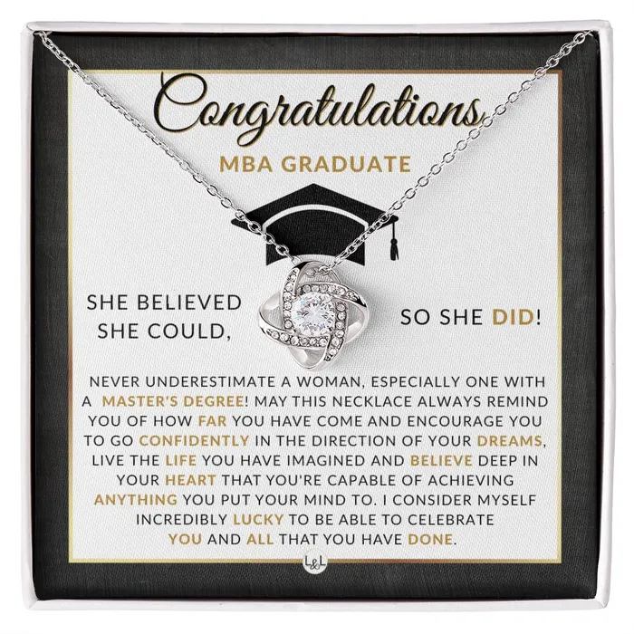 MBA Graduate Gift For Her Meaningful Milestone Necklace 2024 Masters in Business Graduation Gift For Her ShineOn Fulfillment Necklaces