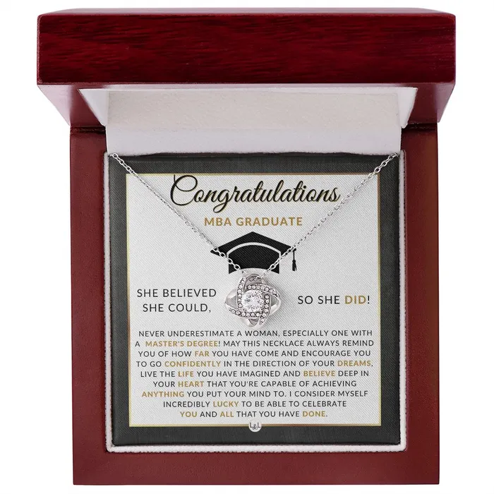 MBA Graduate Gift For Her Meaningful Milestone Necklace 2024 Masters in Business Graduation Gift For Her ShineOn Fulfillment Necklaces