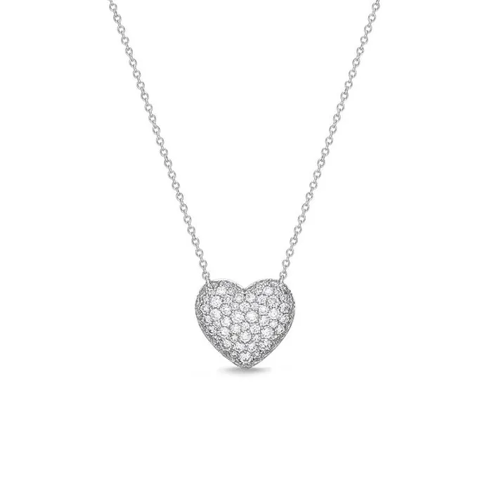 MEMOIRE Necklaces Pave Diamond Heart Necklace