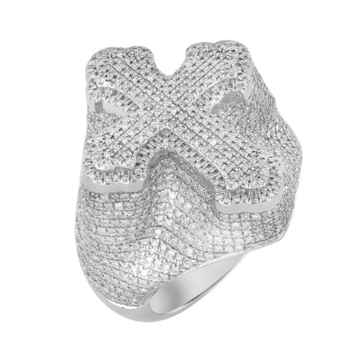 MENS RING 200CT ROUND DIAMOND 14K WHITE GOLD AV Rings