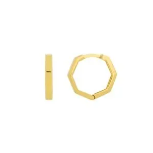 MIDAS CHAIN 14K Yellow Gold 22mm x 15mm Hexagonal Huggie Style Earrings Earrings MIDAS CHAIN 14K Yellow Gold 22mm x 15mm Hexagonal Huggie Style Earrings Earrings