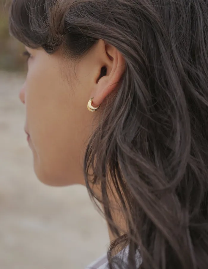 Mountainside Lithic Hoops 14K Gold PreStyled Sets