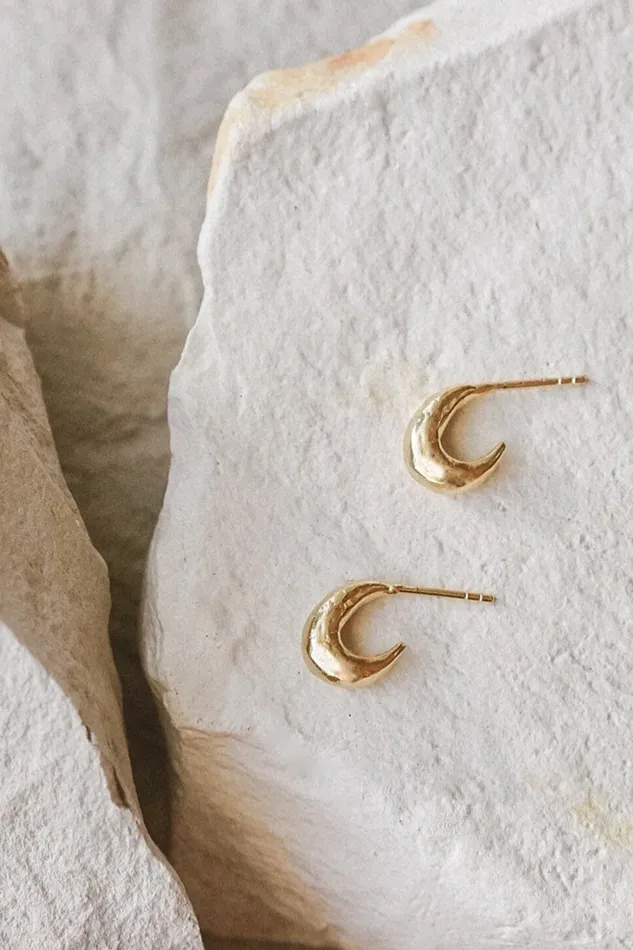 Mountainside Lithic Hoops 14K Gold PreStyled Sets