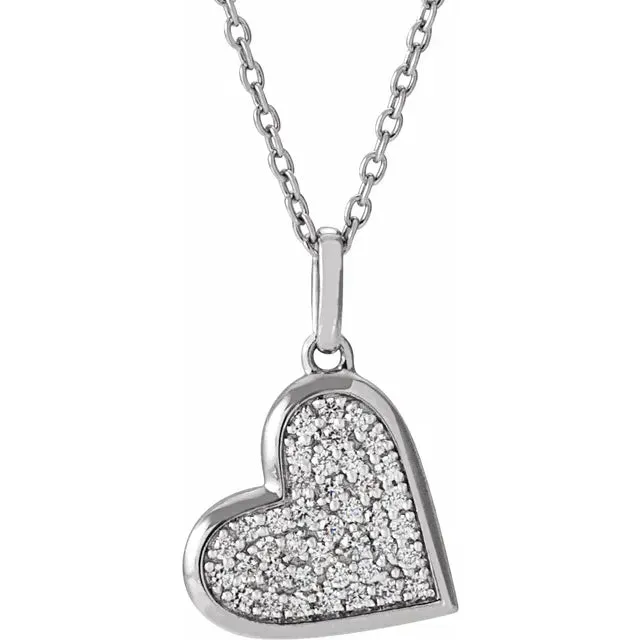 Natural Diamond 14 CTW Heart Necklace 18 Solid 14K Yellow White Rose Gold 302 Fine Jewelry Necklaces