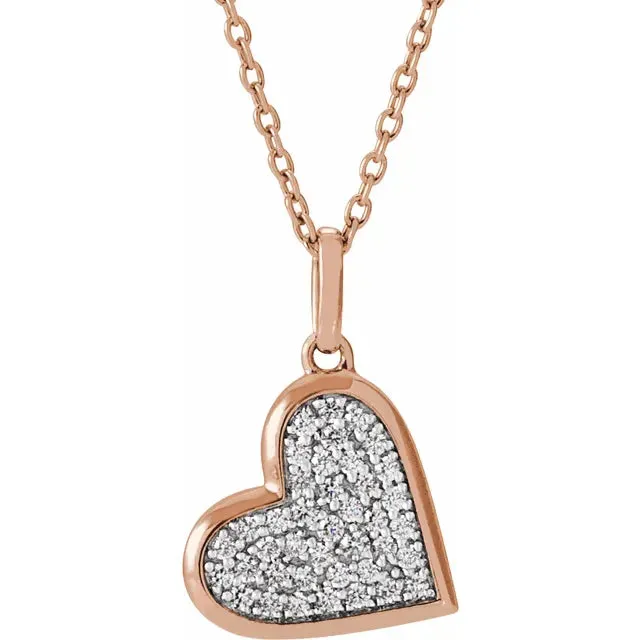 Natural Diamond 14 CTW Heart Necklace 18 Solid 14K Yellow White Rose Gold 302 Fine Jewelry Necklaces