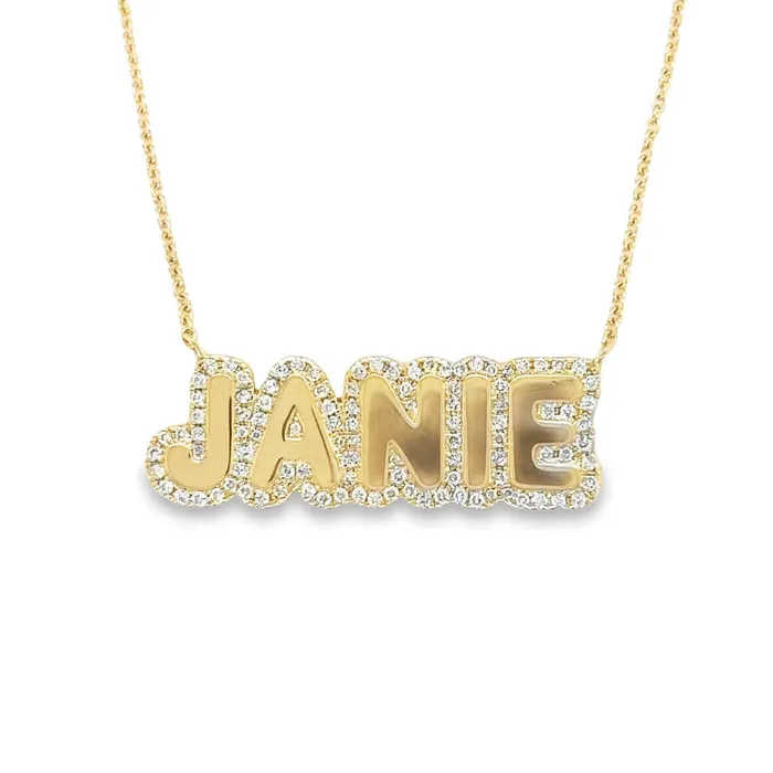 Necklaces 14K Gold Personalized Diamond Cloud Nameplate Necklace Izakov Diamonds Fine Jewelry Necklaces 14K Gold Personalized Diamond Cloud Nameplate Necklace Izakov Diamonds Fine Jewelry