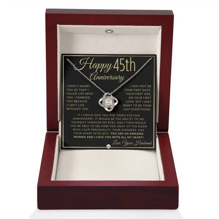 Necklaces 45th Anniversary Gift For Wife Beautiful Womens Pendant Necklace Heartfelt Anniversary Message ShineOn Fulfillment