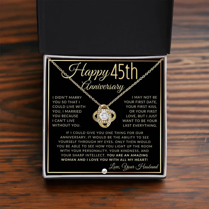 Necklaces 45th Anniversary Gift For Wife Beautiful Womens Pendant Necklace Heartfelt Anniversary Message ShineOn Fulfillment