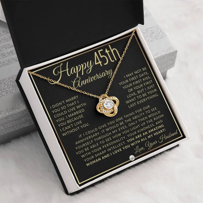 Necklaces 45th Anniversary Gift For Wife Beautiful Womens Pendant Necklace Heartfelt Anniversary Message ShineOn Fulfillment