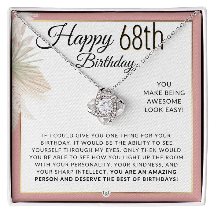 Necklaces 68th Birthday Gift For Her Necklace For 68 Year Old Beautiful Womans Birthday Pendant Jewelry ShineOn Fulfillment