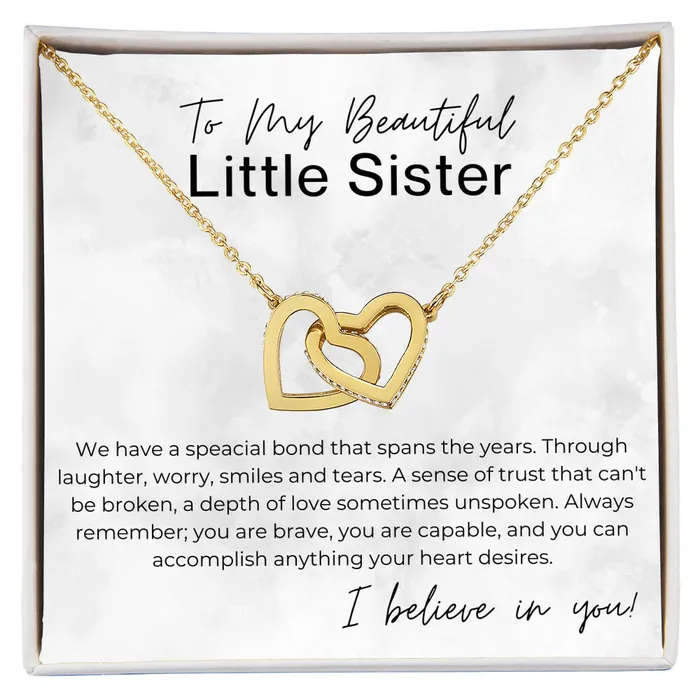 Necklaces Always Remember Gift for Little Sister Interlocking Heart Pendant Necklace ShineOn Fulfillment