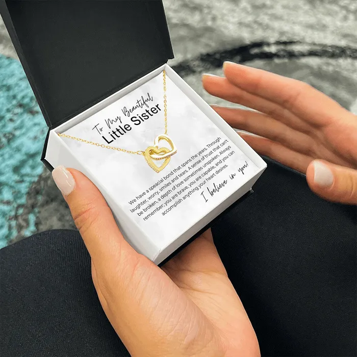 Necklaces Always Remember Gift for Little Sister Interlocking Heart Pendant Necklace ShineOn Fulfillment