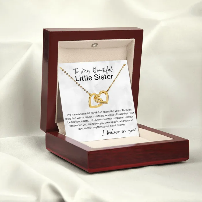 Necklaces Always Remember Gift for Little Sister Interlocking Heart Pendant Necklace ShineOn Fulfillment