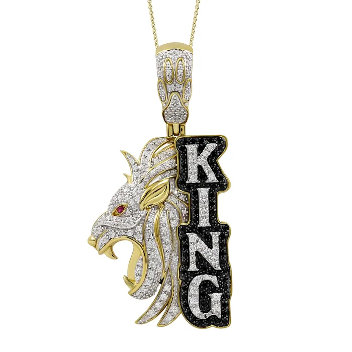 Necklaces AV MENS CHARM PENDANT 100CT ROUNDBLACKRUBY DIAMOND 10K YELLOW GOLD Necklaces AV MENS CHARM PENDANT 100CT ROUNDBLACKRUBY DIAMOND 10K YELLOW GOLD