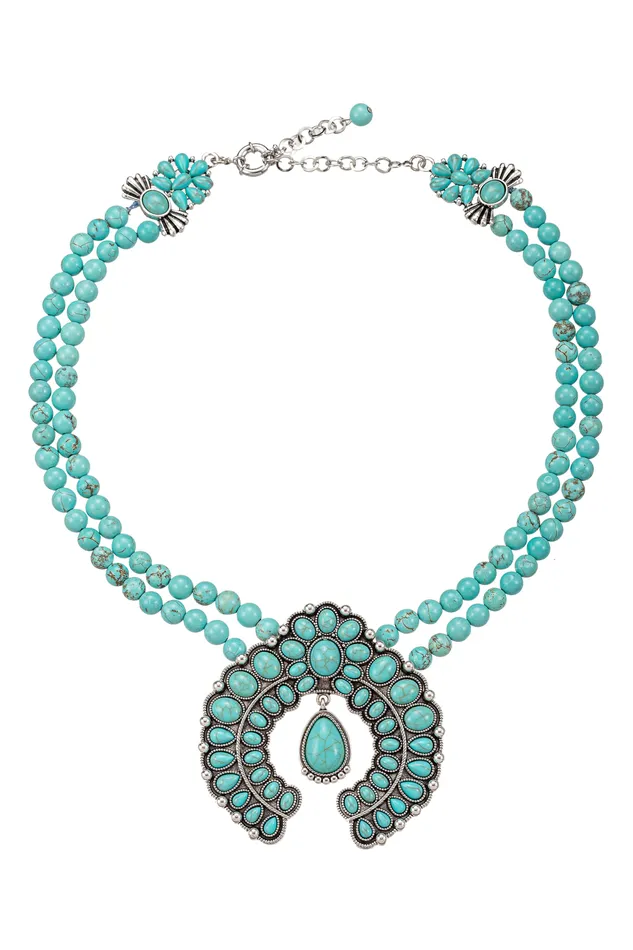 Necklaces Blossom Teal Statement Necklace Eye Candy LA