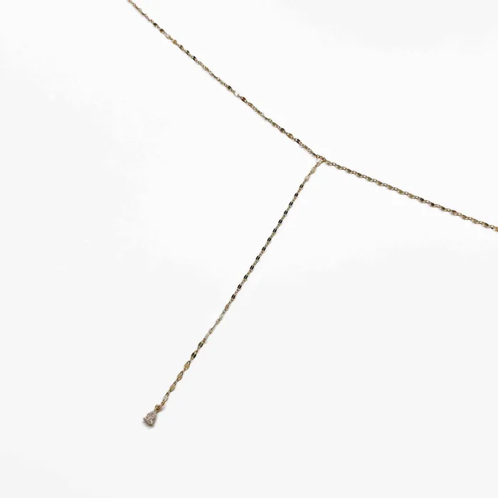 Necklaces Dainty Diamond Gold Teardrop Y Necklace Wholesale Jewelry