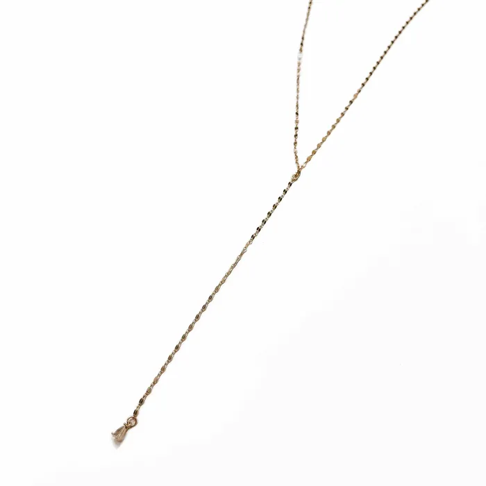 Necklaces Dainty Diamond Gold Teardrop Y Necklace Wholesale Jewelry