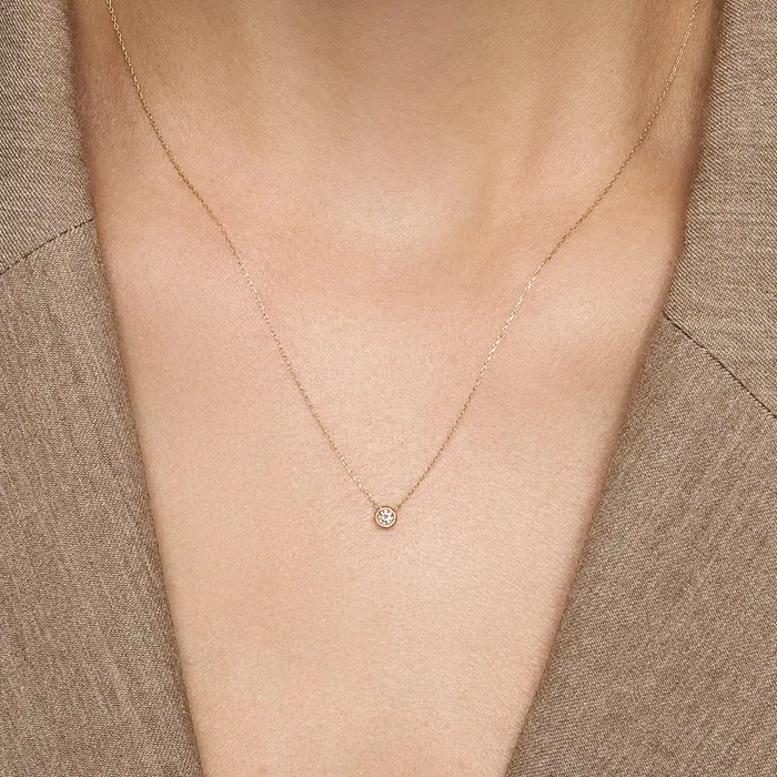 Necklaces Eline Rosina Diamond Bezel Necklace Necklaces Eline Rosina Diamond Bezel Necklace