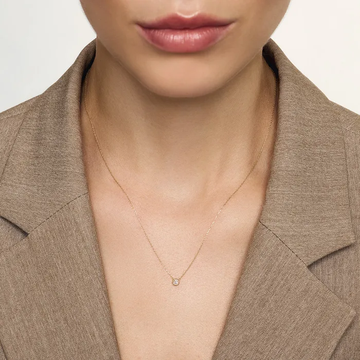 Necklaces Eline Rosina Diamond Bezel Necklace Necklaces Eline Rosina Diamond Bezel Necklace
