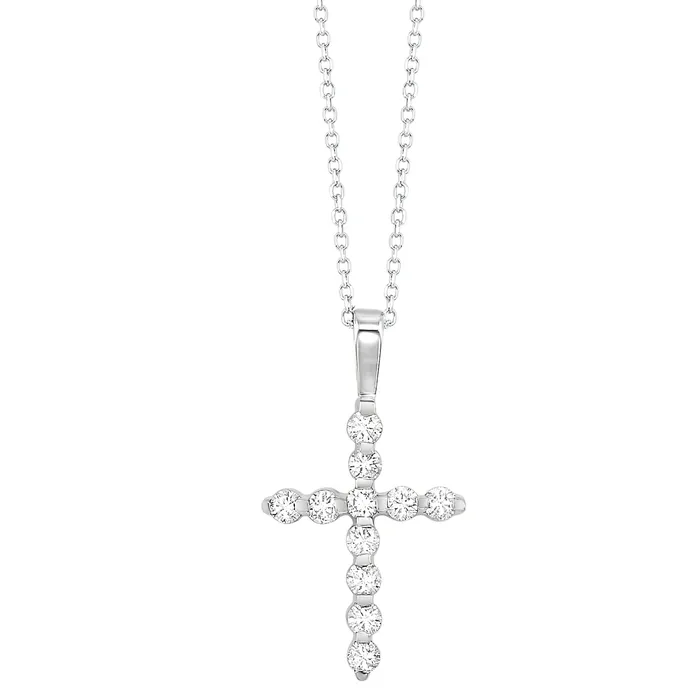 Necklaces GEMS ONE CORPRATION 14K White Gold 10ctw Cross Style Pendant