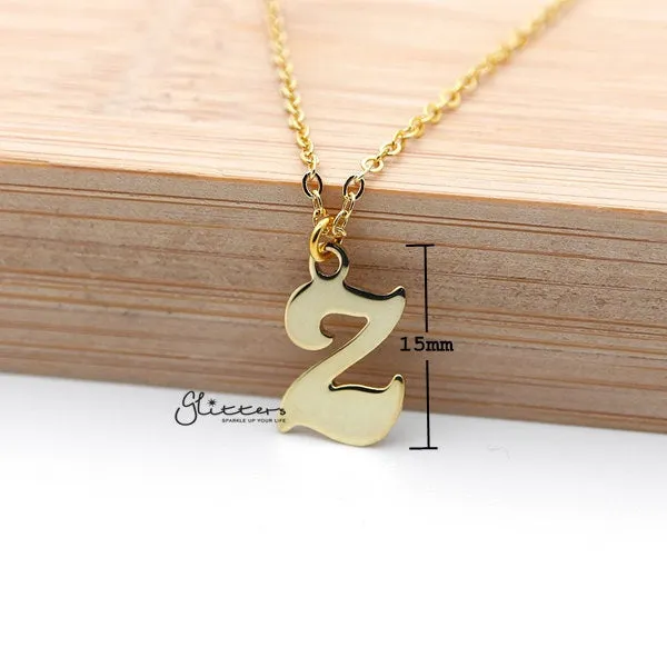Necklaces Glitters Personalized 24K Gold Plated over Sterling Silver Alphabet NecklaceFont 3