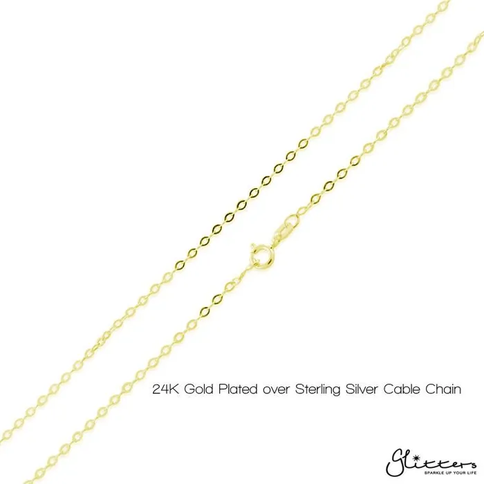 Necklaces Glitters Personalized 24K Gold Plated over Sterling Silver Alphabet NecklaceFont 3