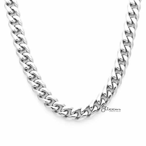 Necklaces Glitters Stainless Steel Miami Cuban Curb Chain Mens Necklace 10mm width 61cm length Necklaces Glitters Stainless Steel Miami Cuban Curb Chain Mens Necklace 10mm width 61cm length