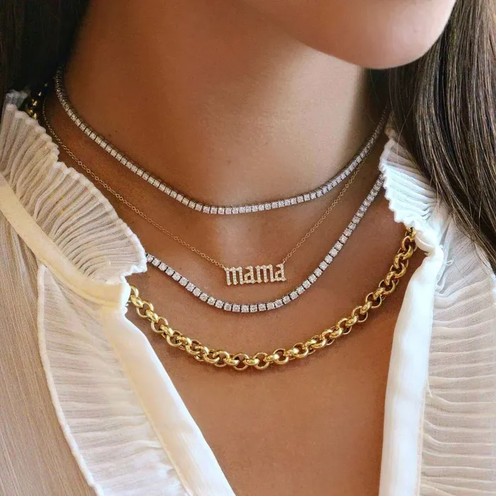 Necklaces Izakov Diamonds Fine Jewelry 14K Gold Classic LabGrown Diamond Tennis Necklace