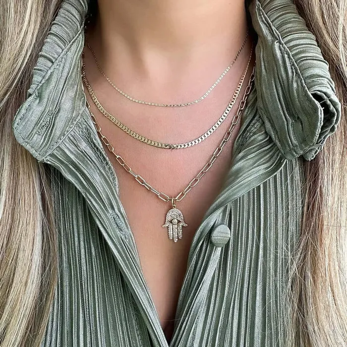 Necklaces Izakov Diamonds Fine Jewelry 14K Gold Curb Chain Link Necklace